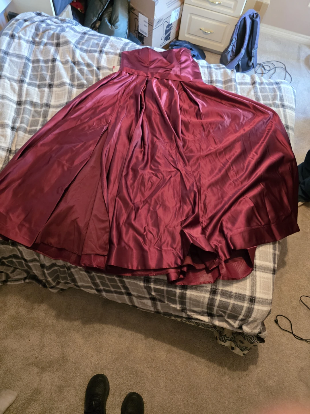 MildApril Women's One Shoulder Satin Prom Dress - Plum - photo 2