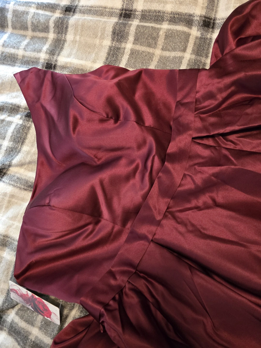 MildApril Women's One Shoulder Satin Prom Dress - Plum - photo 3