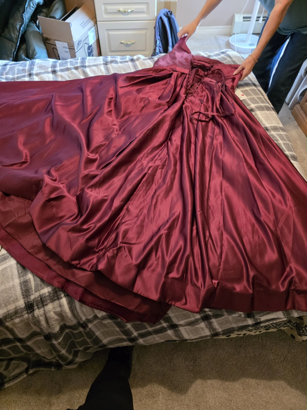 MildApril Women's One Shoulder Satin Prom Dress - Plum - photo 5