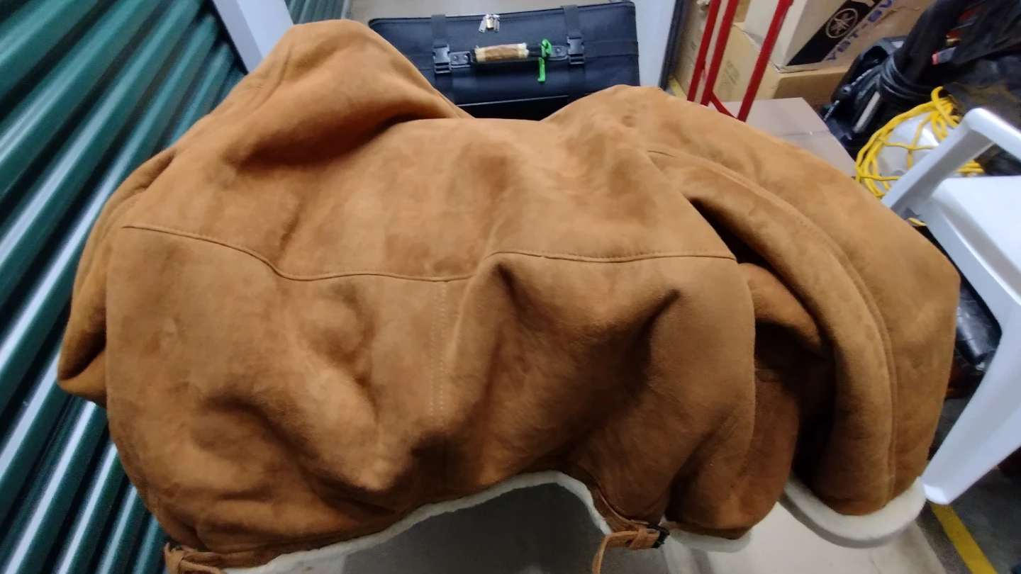 Brown Suede Shearling Lined Bomber Jacket - photo 5