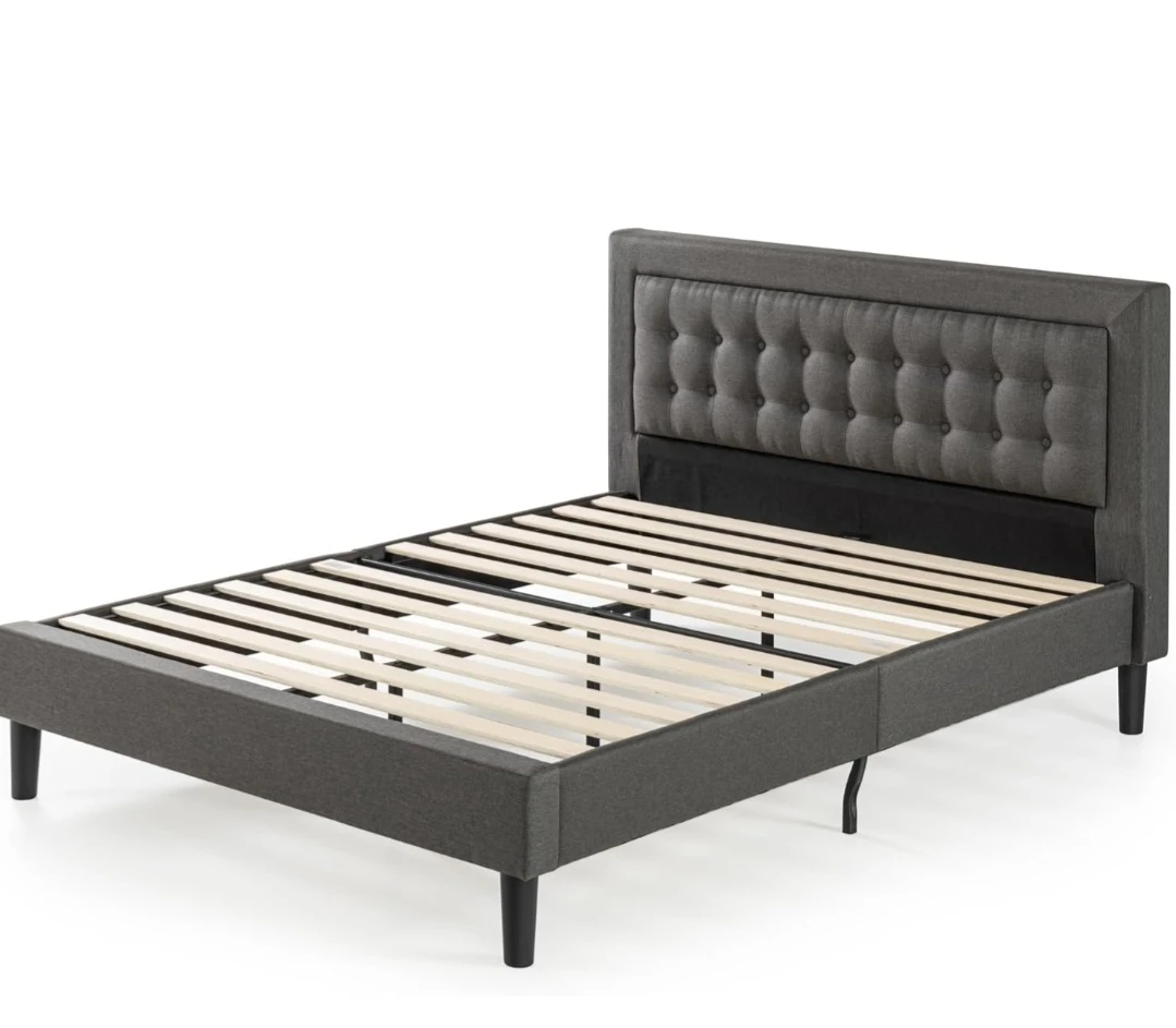 Dark Grey Upholstered King Bed Frame - photo 4