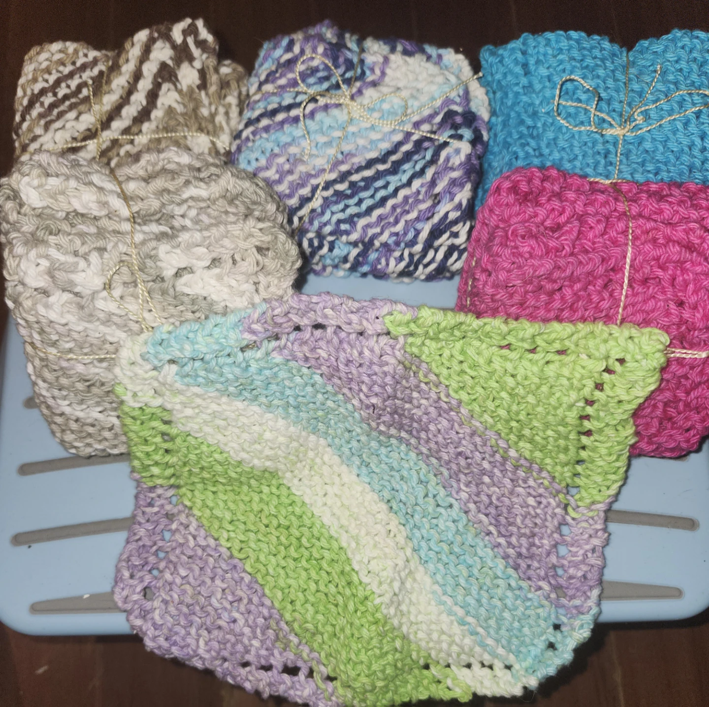 Hand-knitted Washcloths - Set of 12