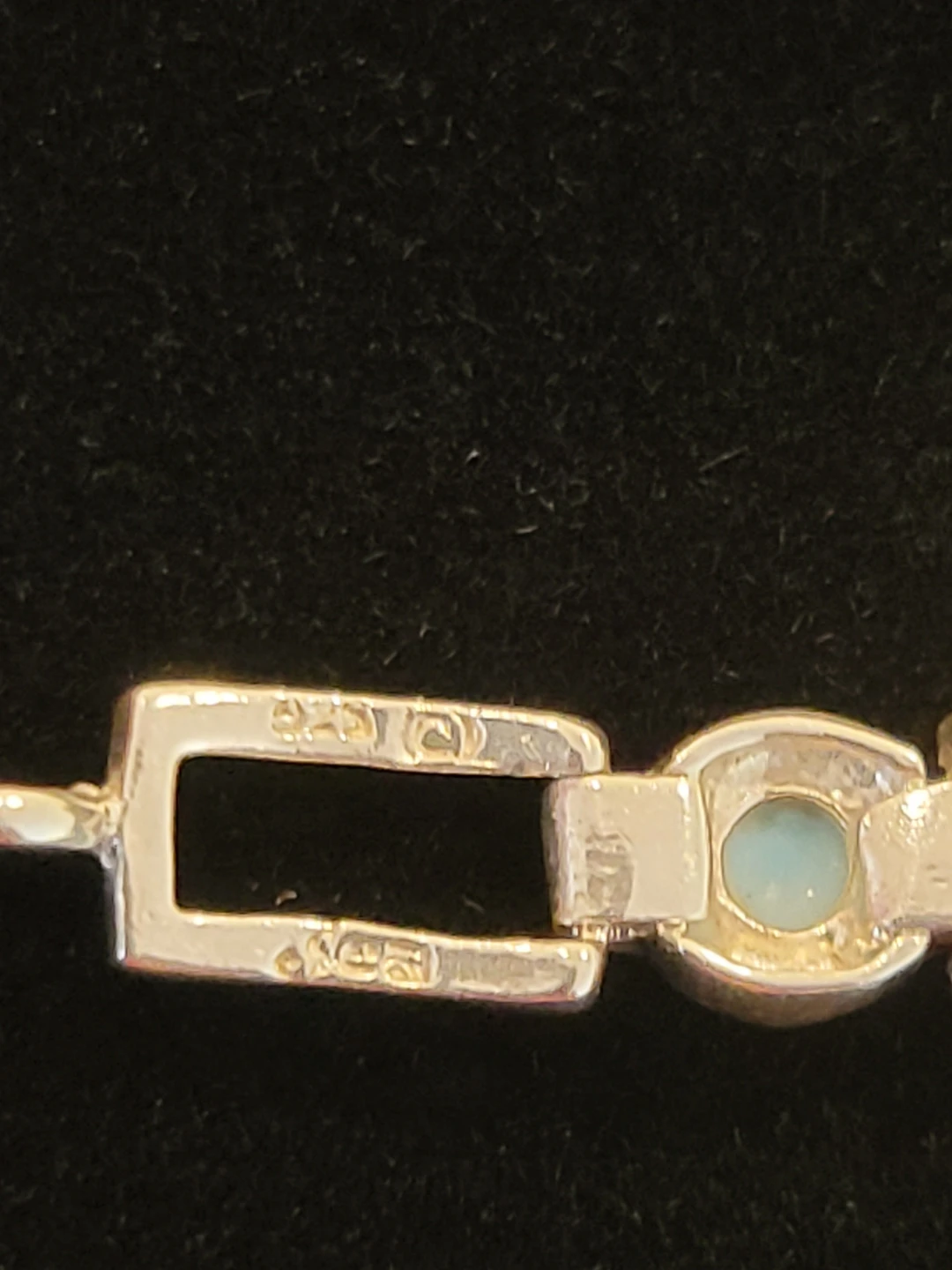 Brand new   Silver  9.25 Turquoise Link Bracelet - photo 2