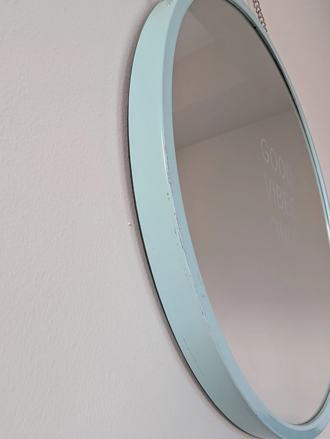 Round Decorative Mirror - "Good Vibes Only" - photo 2