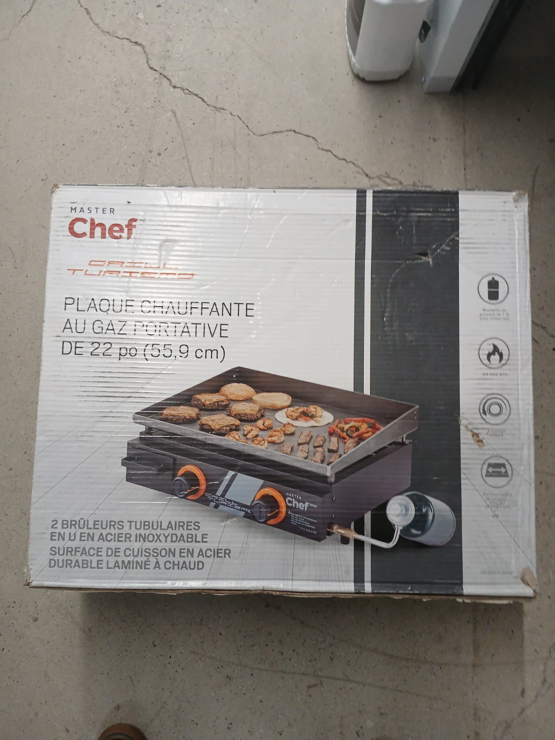 MASTER Chef Portable 2-Burner Propane Griddle, Steel, 22-in - photo 3