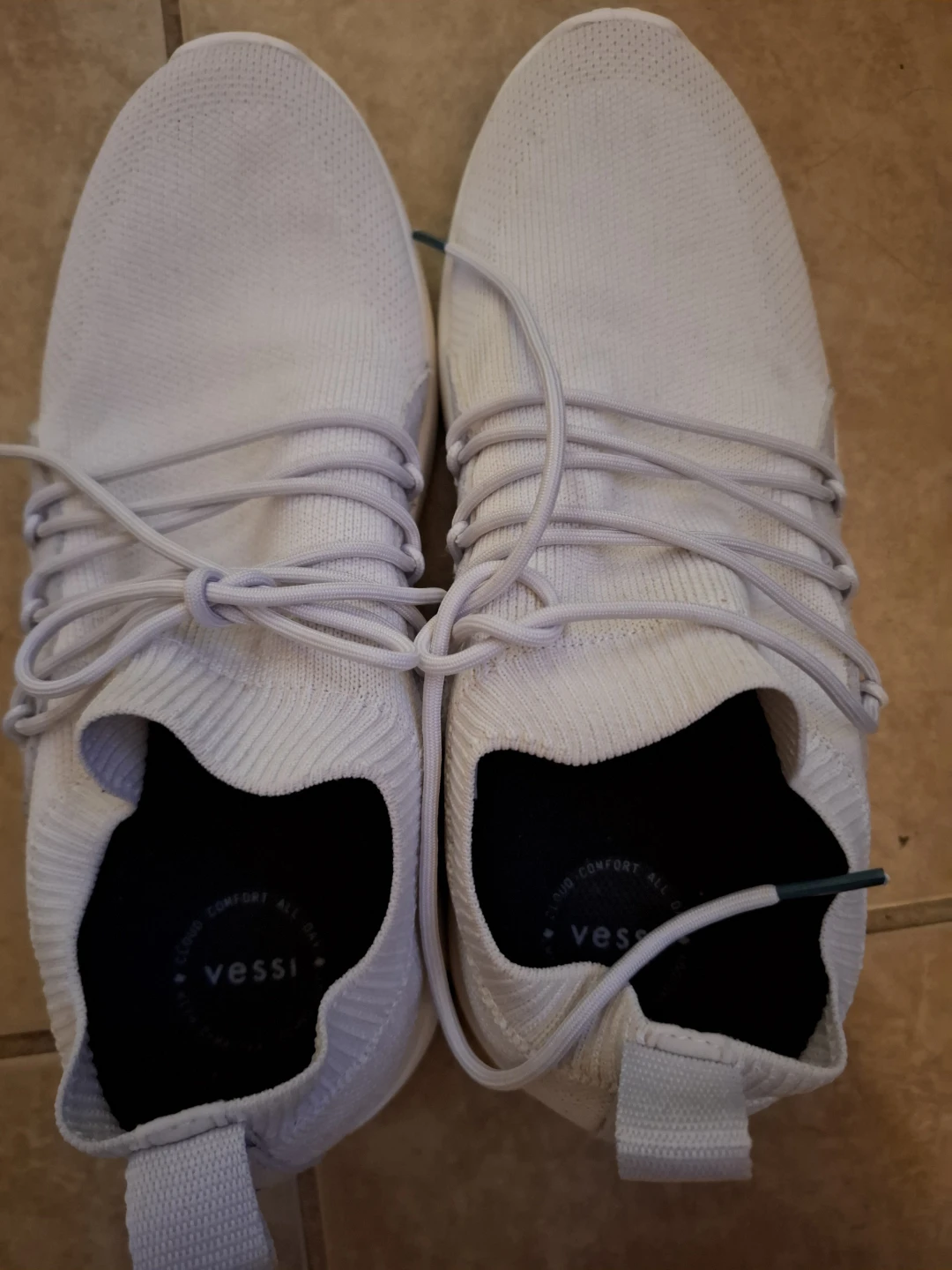 Vessi White Knit Sneakers