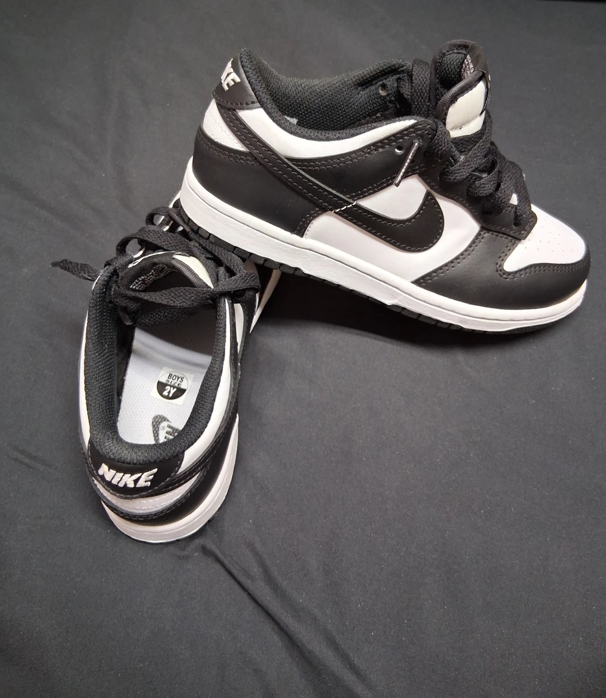 Nike Dunk Low Little Kids' Shoes Black and White - photo 4