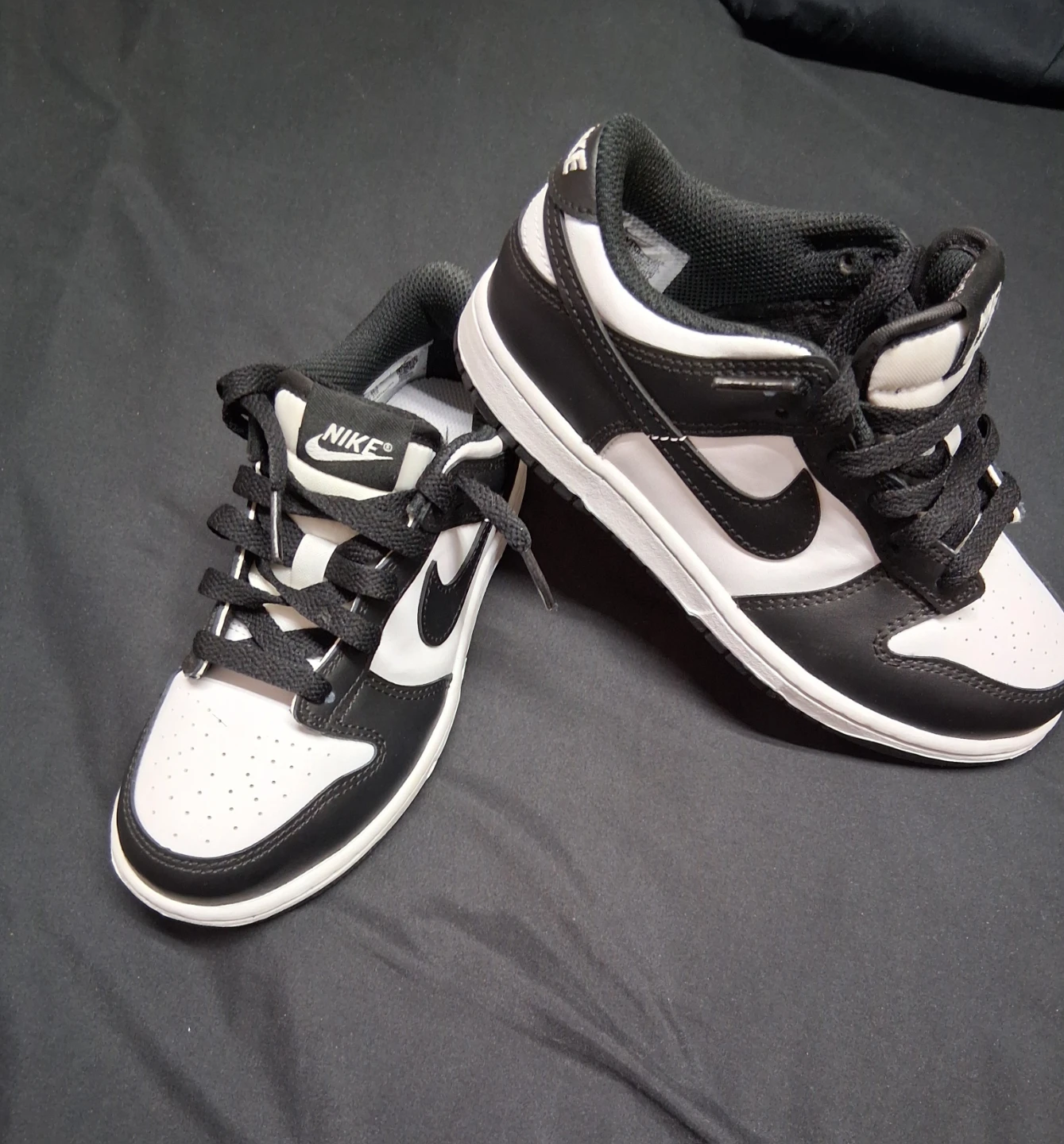 Nike Dunk Low Little Kids' Shoes Black and White - photo 5