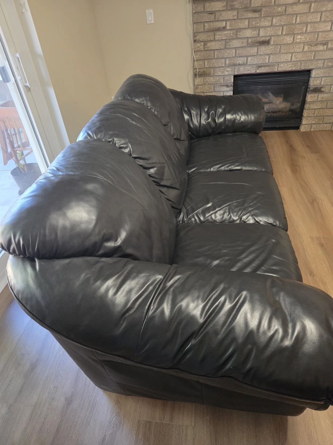 2 Black Leather Sofas