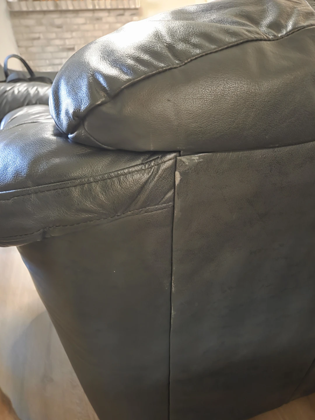 2 Black Leather Sofas - photo 2