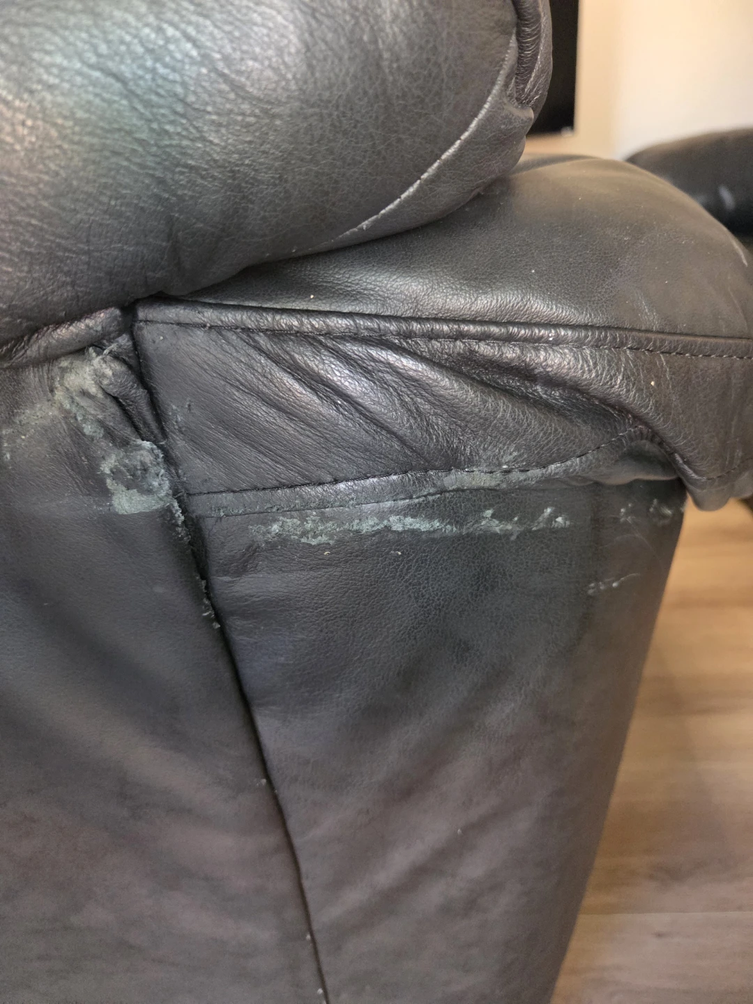 2 Black Leather Sofas - photo 3