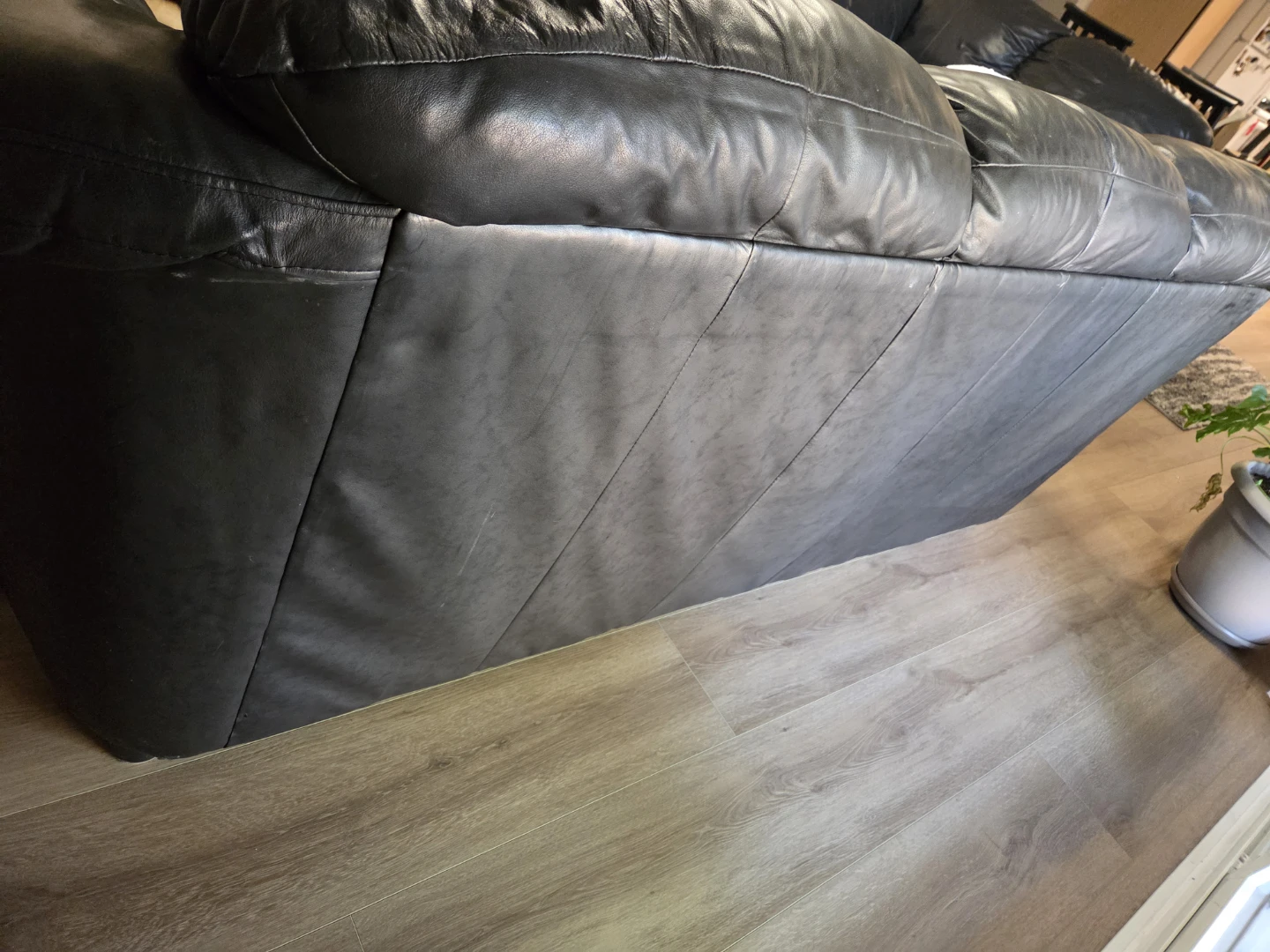 2 Black Leather Sofas - photo 5