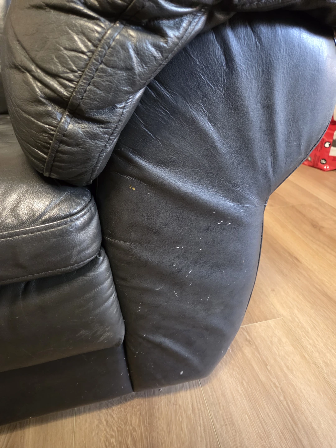Black Leather Sofa - photo 4
