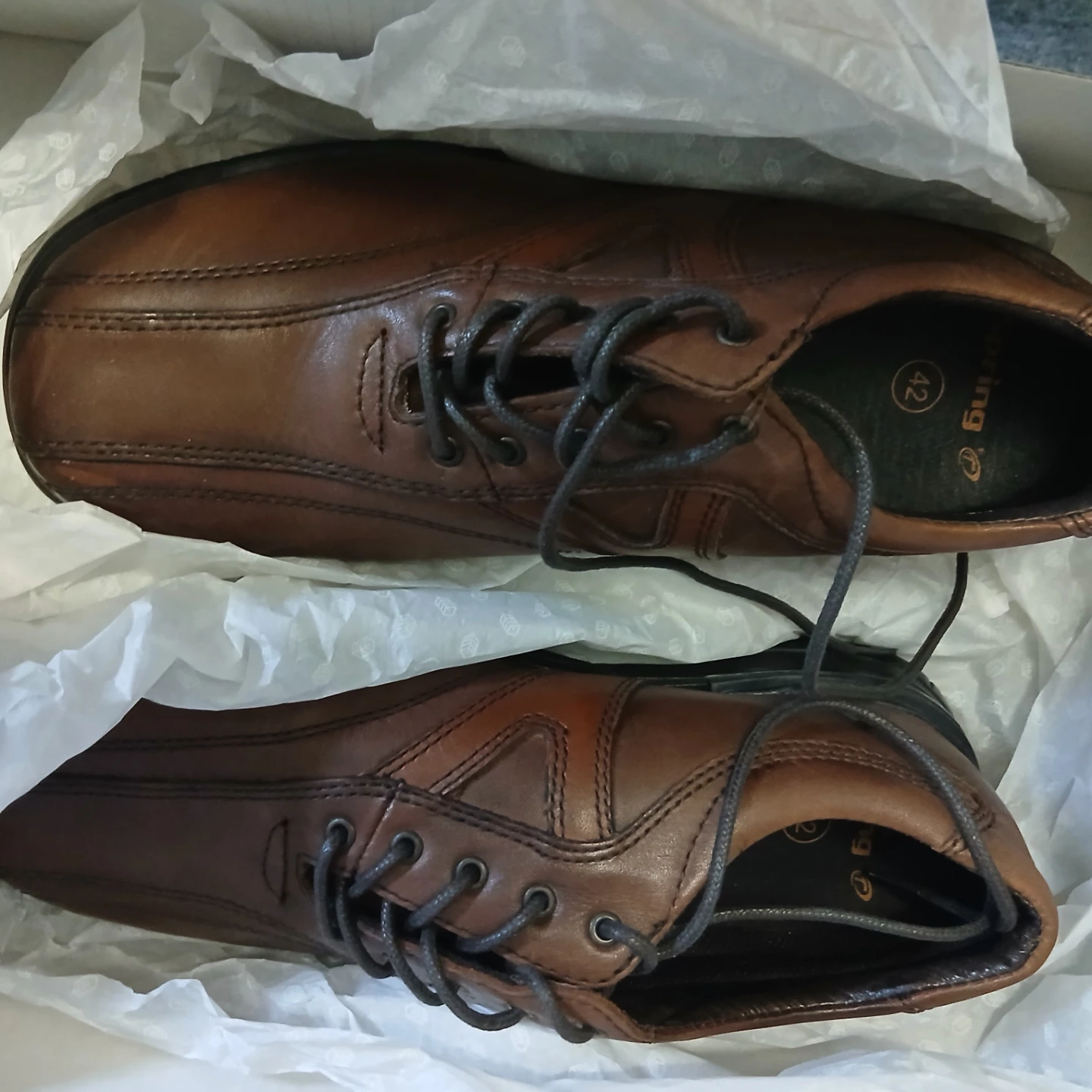 Brown Leather Dress Shoes - Size 42