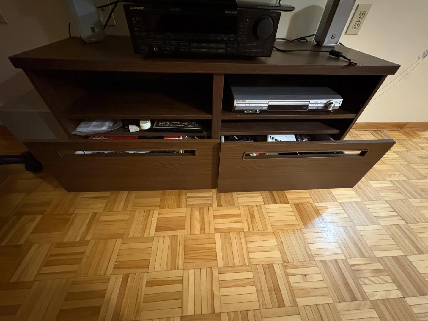 Dark Wood Entertainment Stand with Storage - photo 2