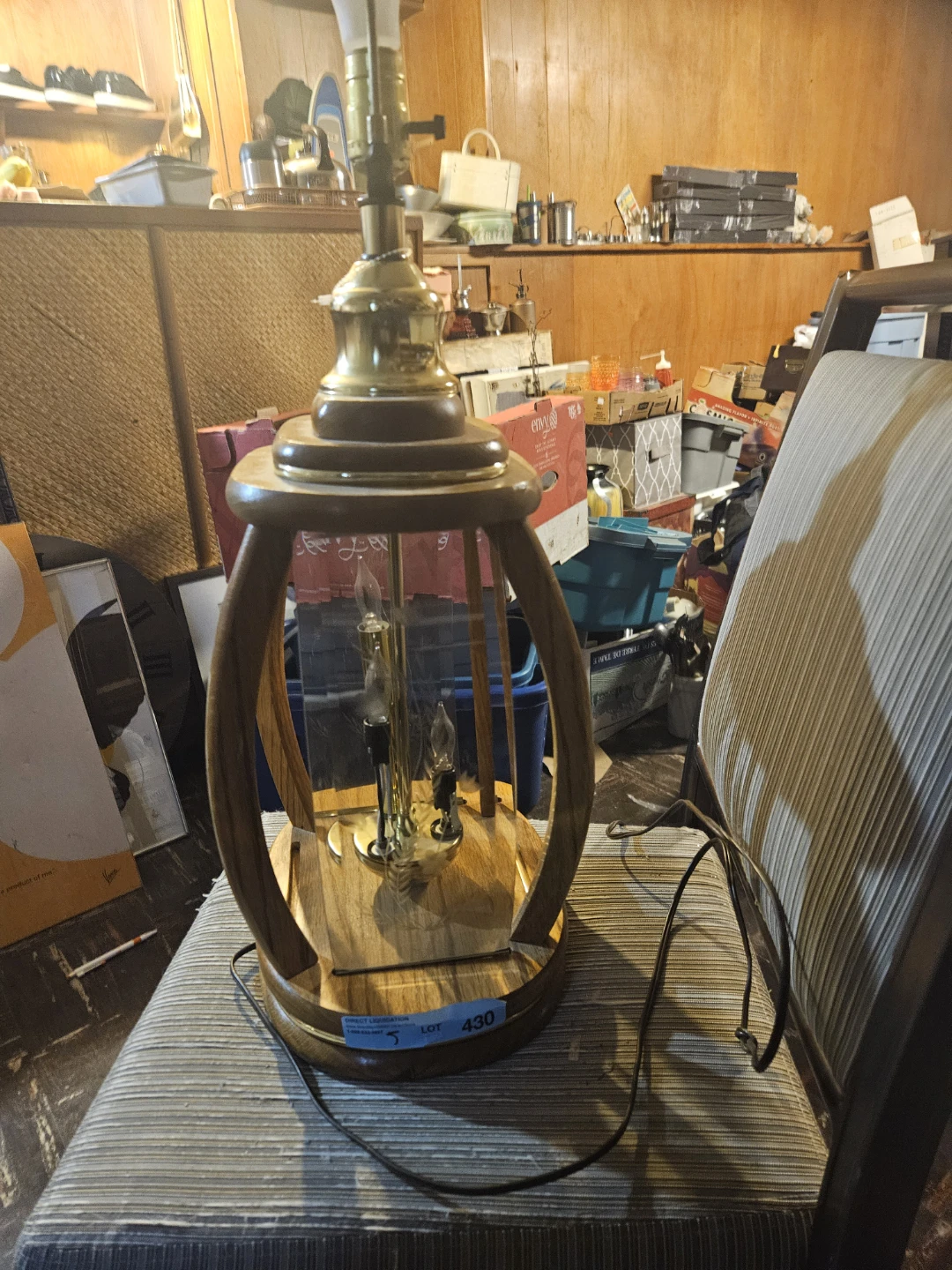 Vintage Wooden Lantern Style Table Lamp - photo 3