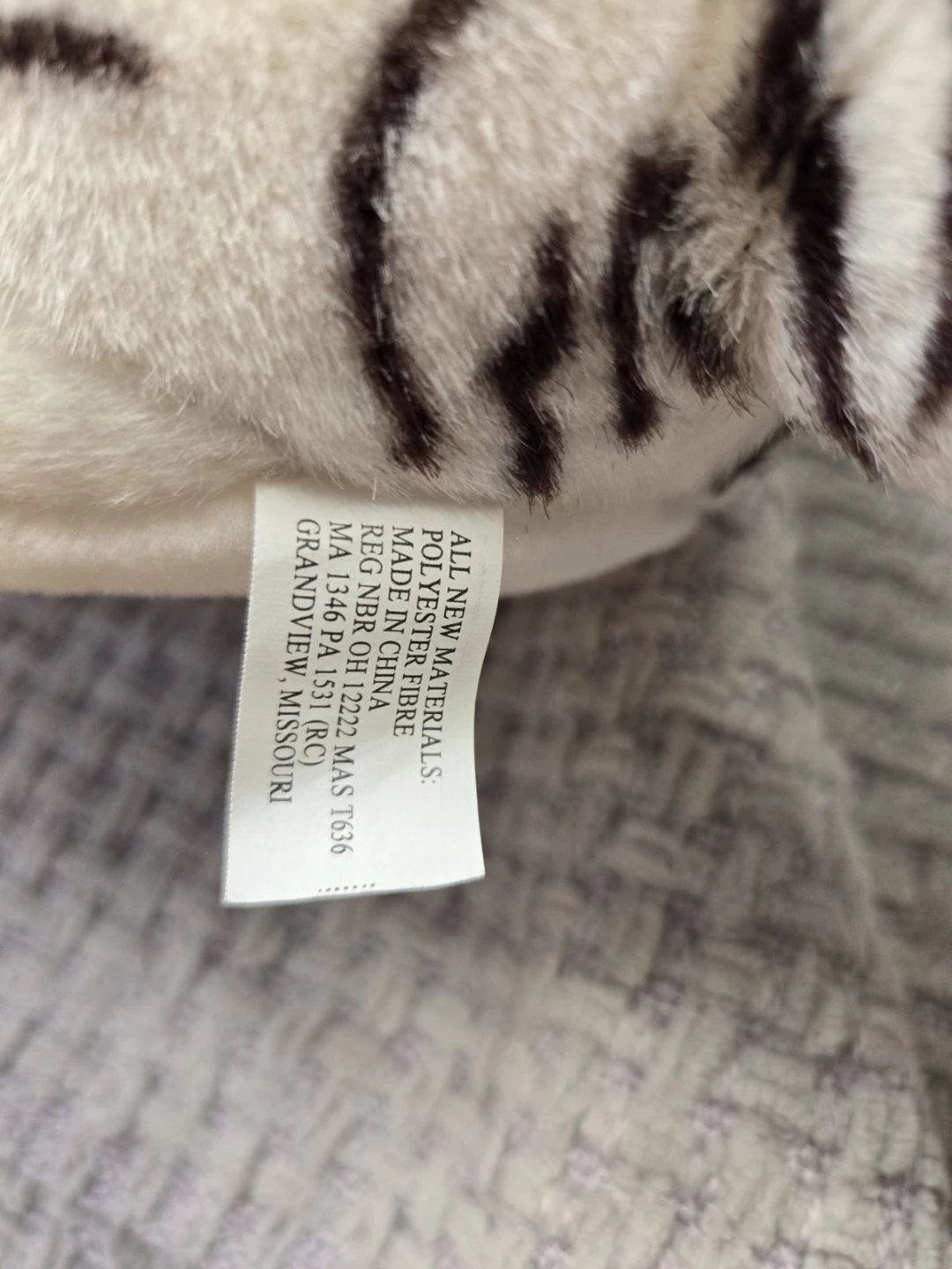 White Tiger Plush Stuffed Animal - photo 4