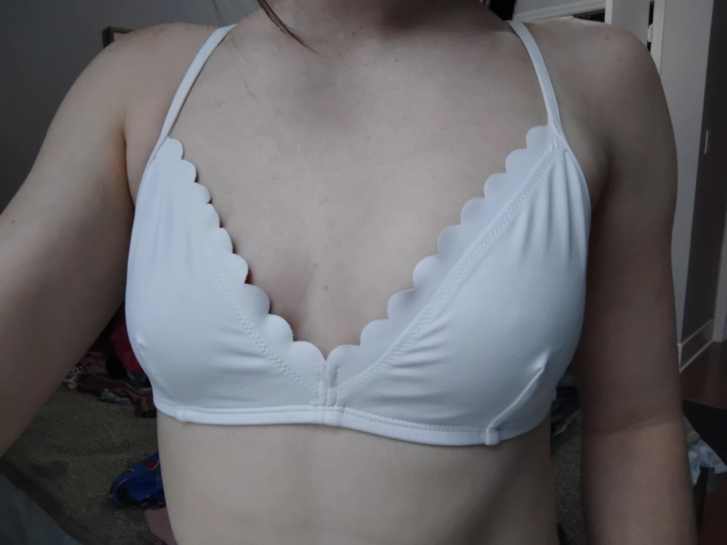 Small Bikini Top - White w/ scalloping detail - J.Crew - photo 2