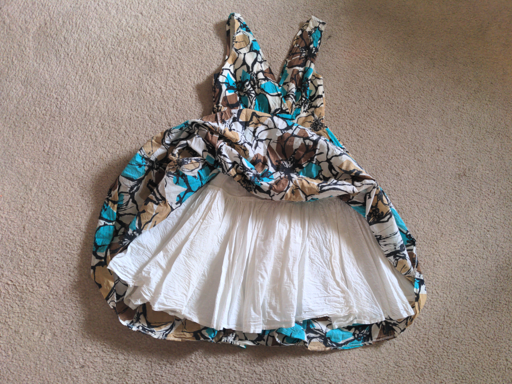 Aruseh Floral Print V-Neck Fit & Flare Dress - Size M - photo 2