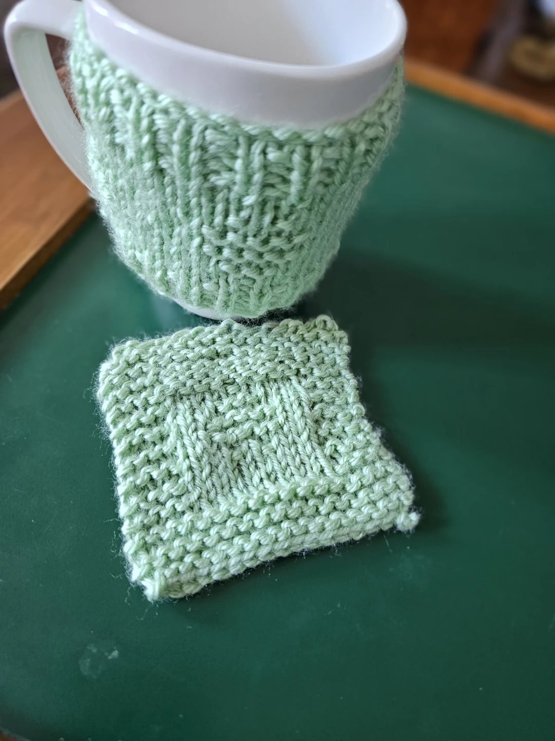 Hand-Knitted Mug Cozies and Coasters - Set of 2 - photo 5