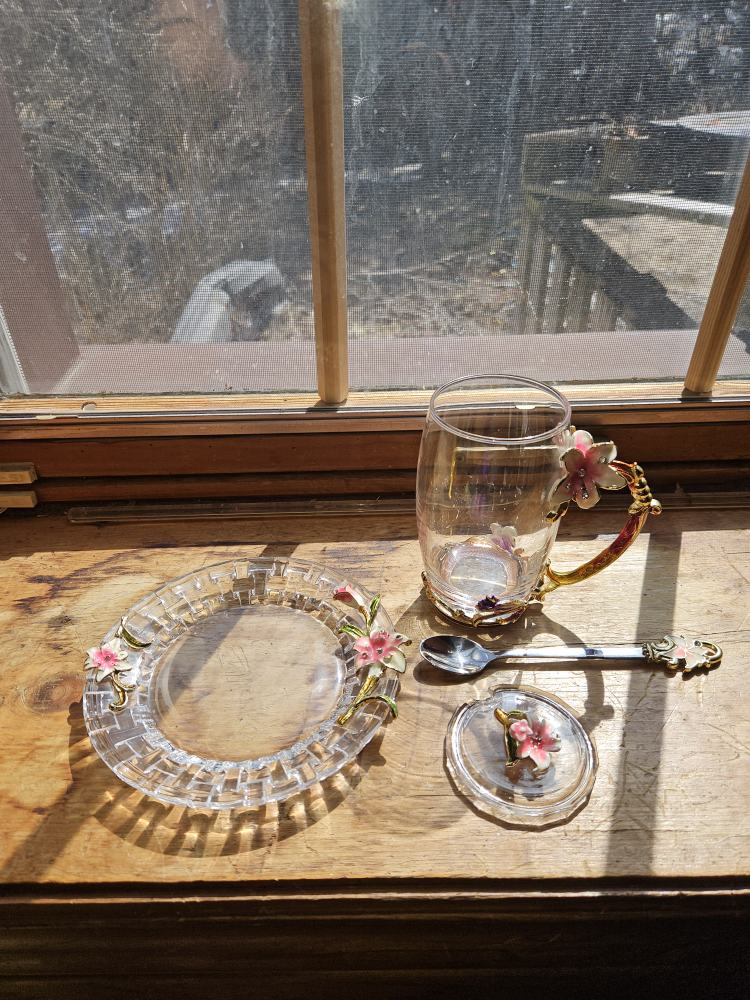 Decorative Glass Tea Cup Set with Spoon - photo 2