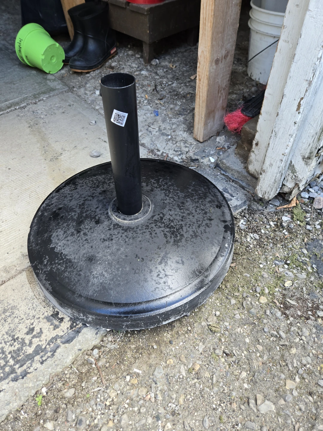 Black Patio Umbrella Base Stand