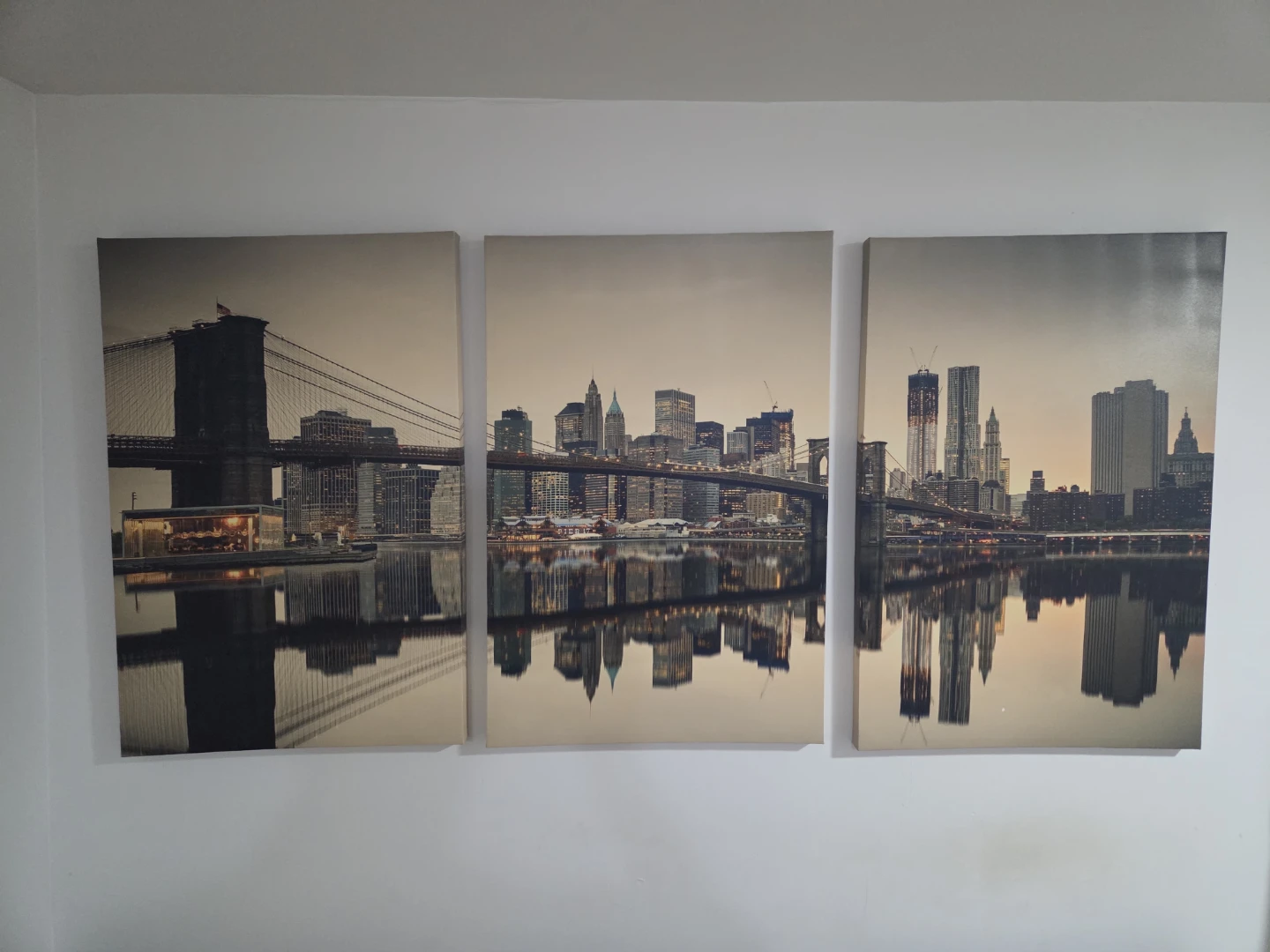 Set of 3 NYC Skyline Wall Art Canvases