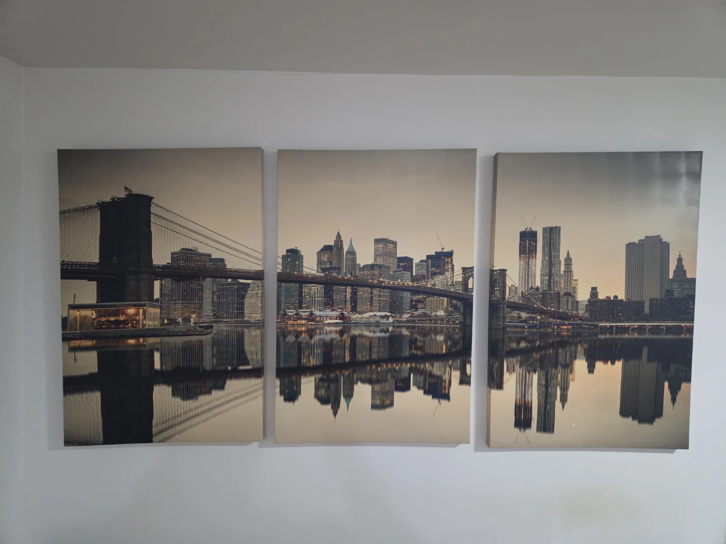 Set of 3 NYC Skyline Wall Art Canvases - photo 2