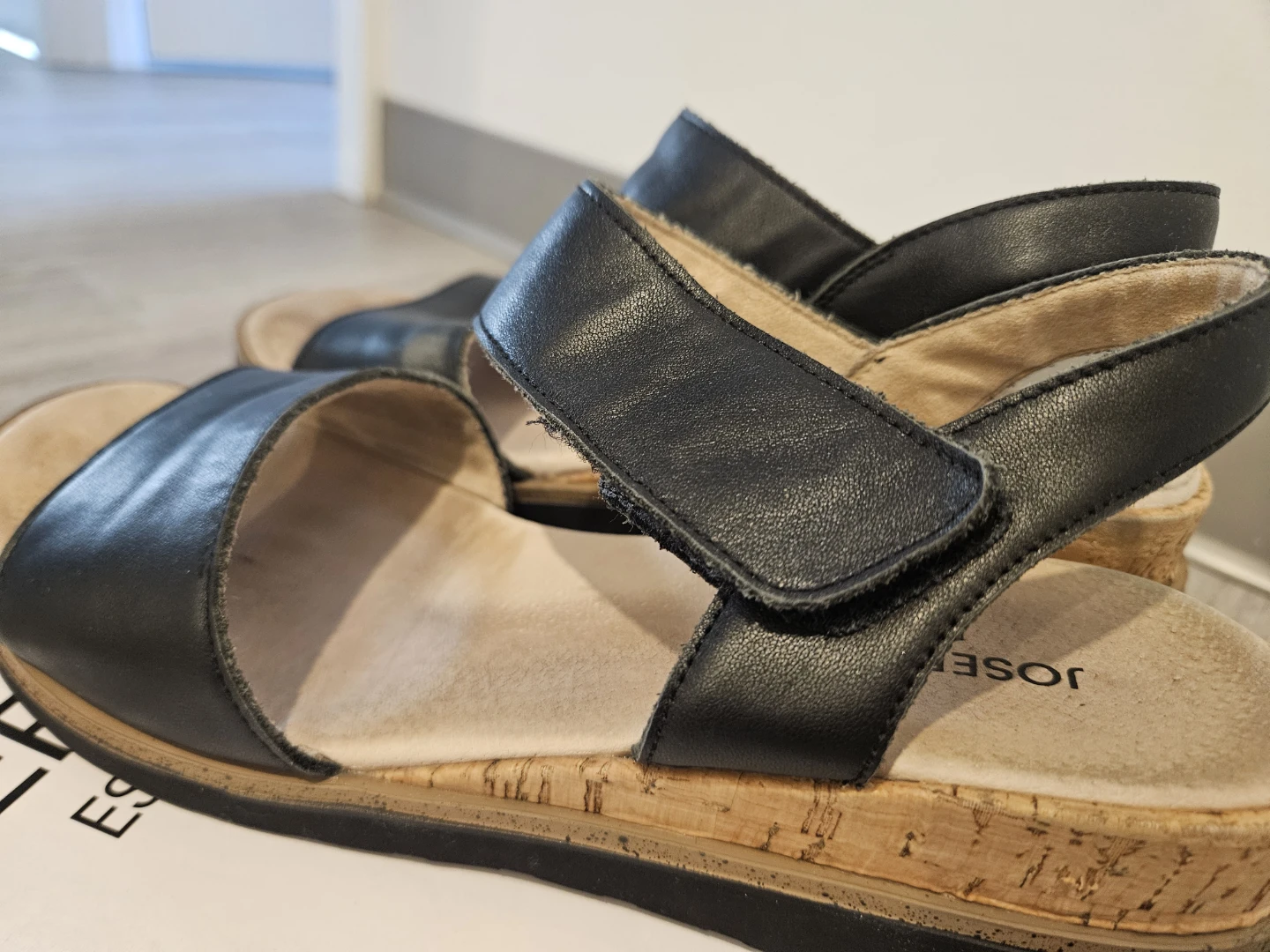 JOSEF SEIBEL Sandals - Black Leather Comfort Slides