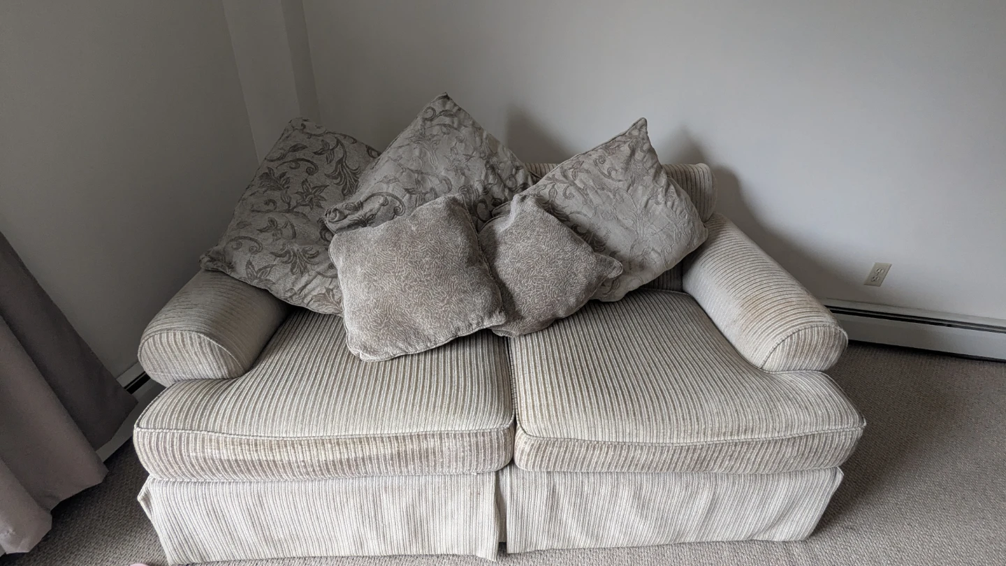 Loveseat Couch with Decorative Pillows