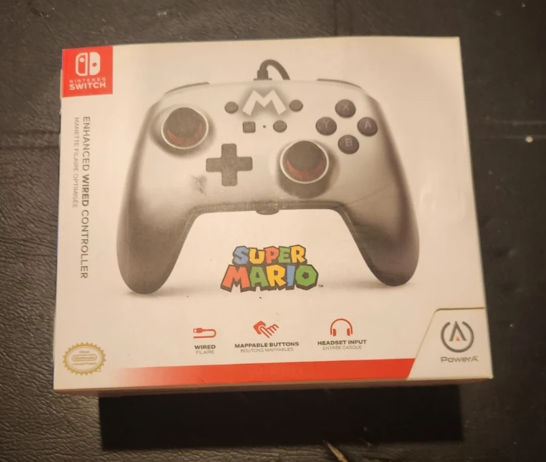 Nintendo Switch Super Mario Silver Wired Controller Sealed 🌱