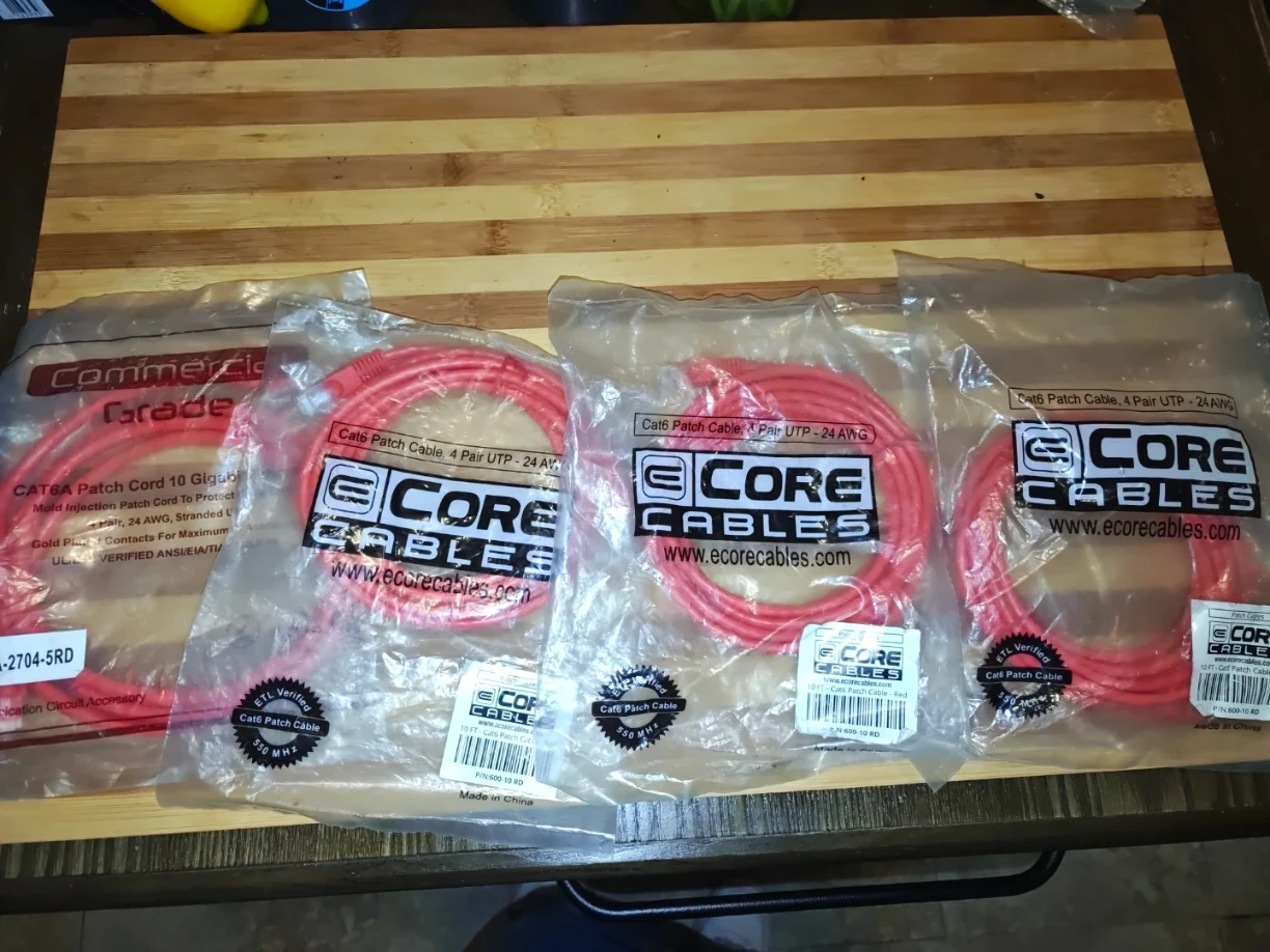 4 CORE CABLES 10 FT Cat6 Patch Cable - Red