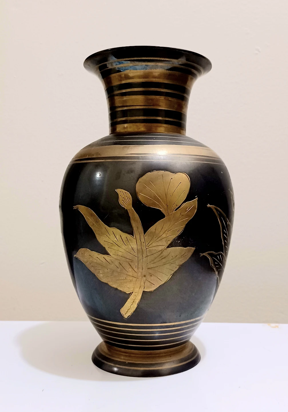 Handmade Etched Brass Vase
