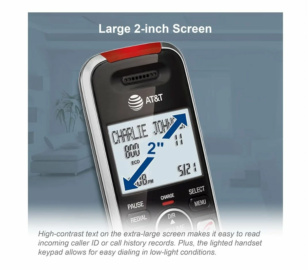 New. AT&T Cordless Phone with Big Buttons & Large Screen - photo 3