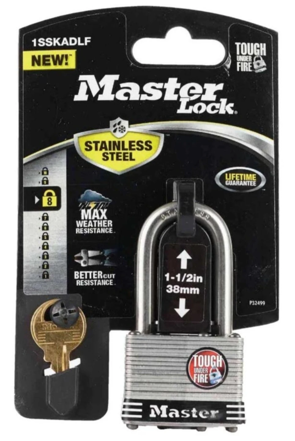 Master Lock Stainless Steel Padlock - 1-1/2in