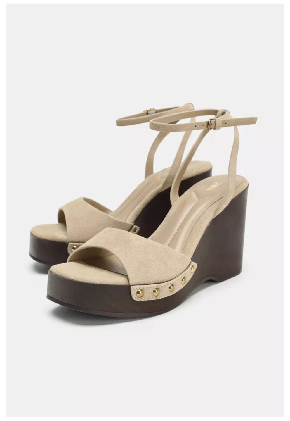 Zara Suede Platform Wedge Sandals Size 37 - photo 2