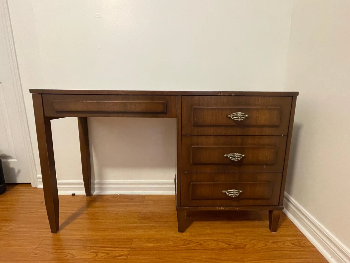 Vintage Wooden Desk with Drawers - photo 3