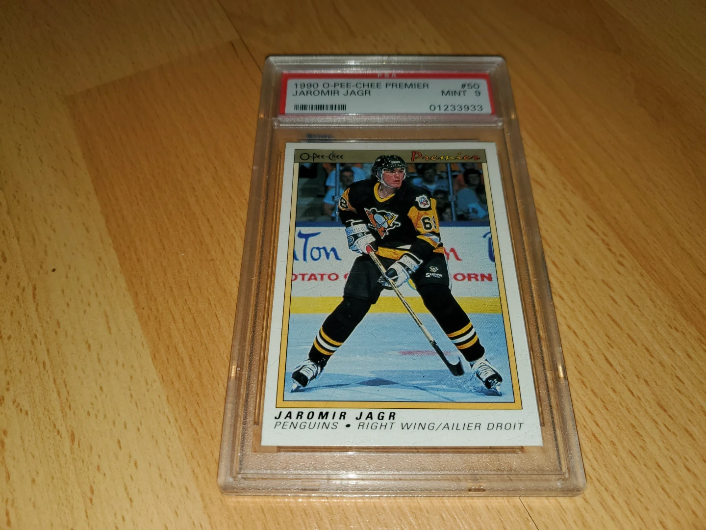PSA 9 Mint - 1990 O-Pee-Chee Premier Jaromir Jagr Rookie Card