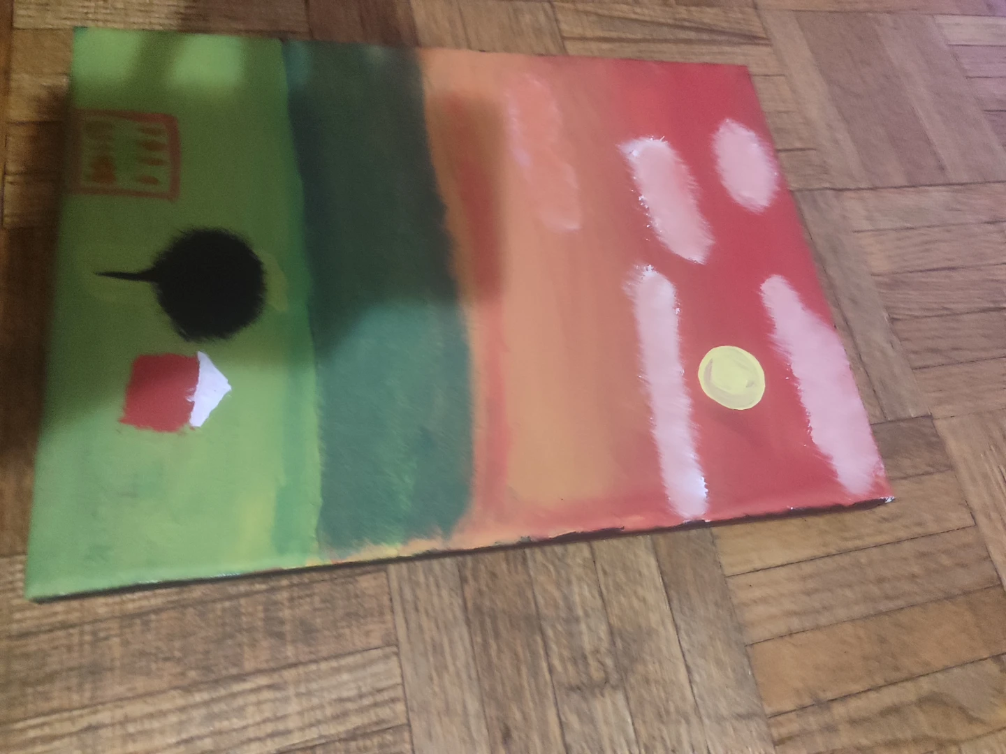 Canvas Painting of a Farm Scene - photo 2