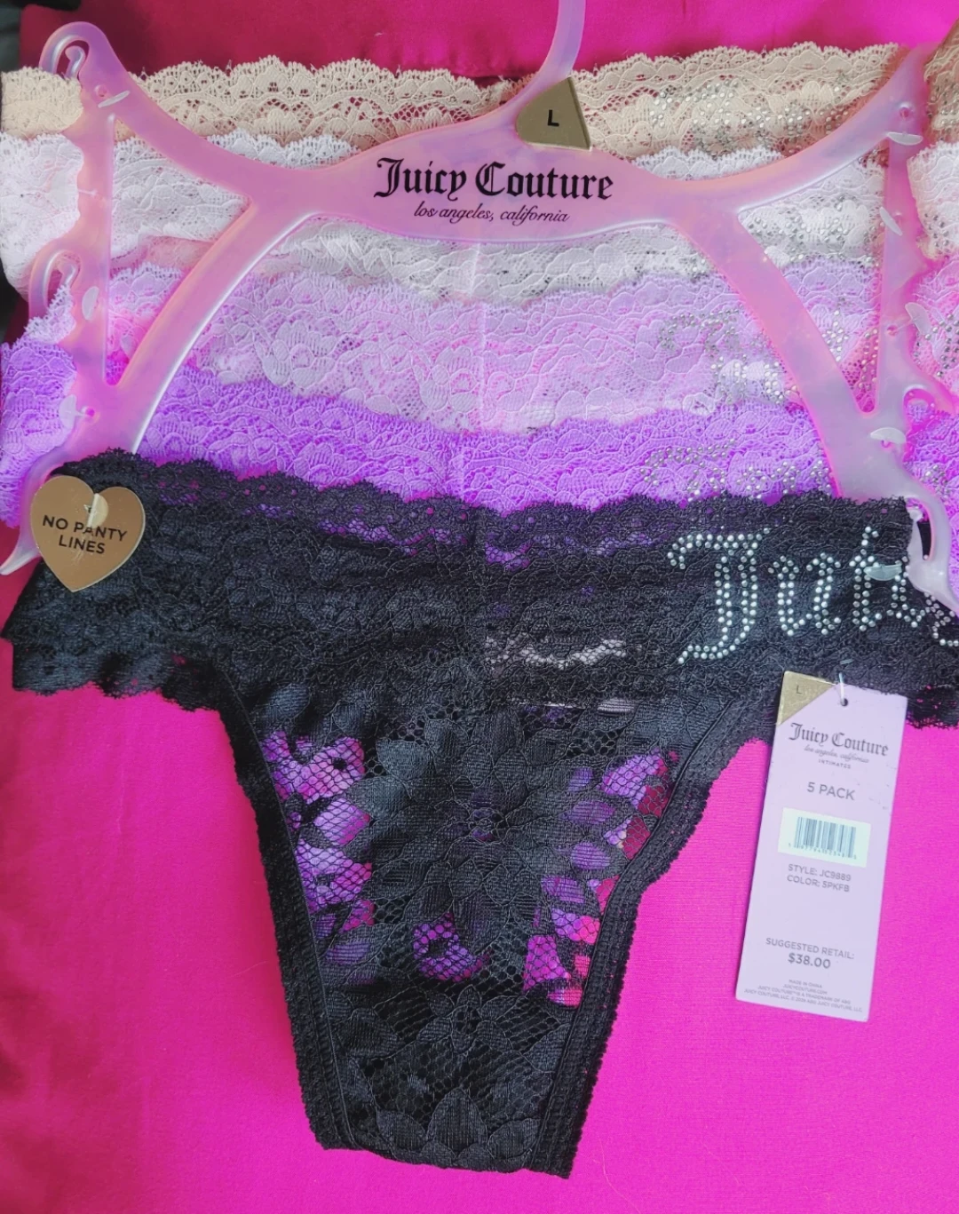 Juicy Couture Women's Lace Thong Panties - 5 Pack