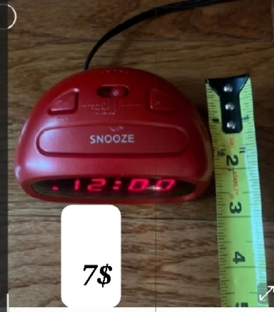 Red Digital Alarm Clock with Snooze