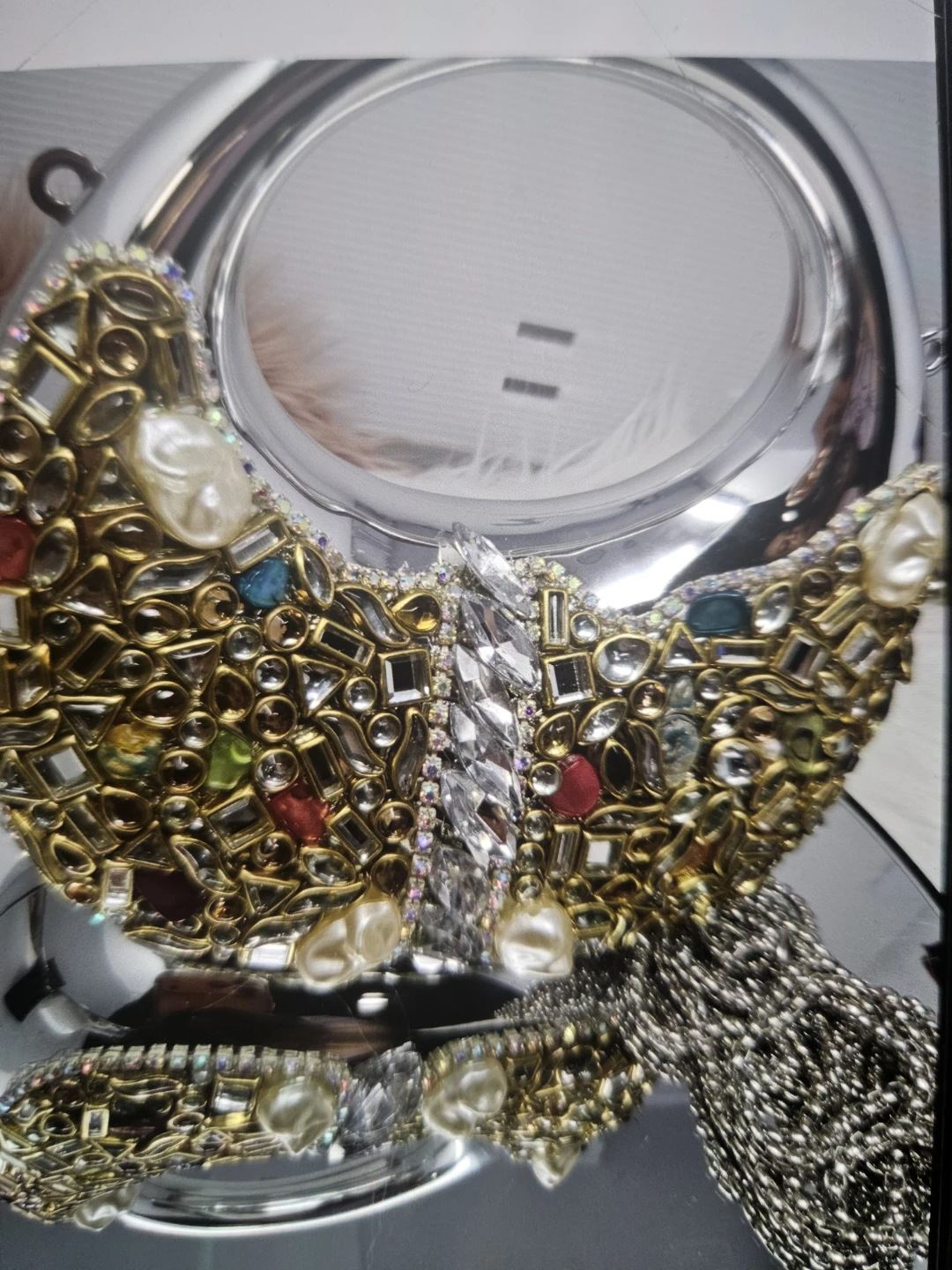 Embellished Silver Mini Evening Clutch Purse - photo 2
