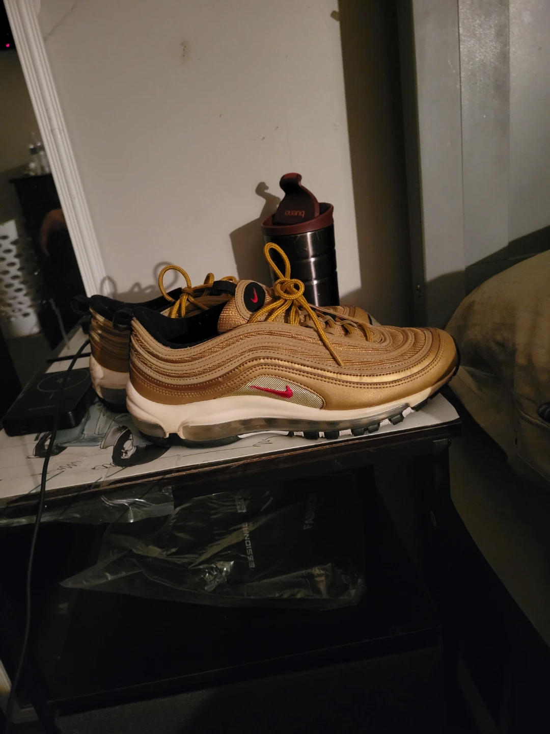 Nike Air Max 97 Gold Running Shoes