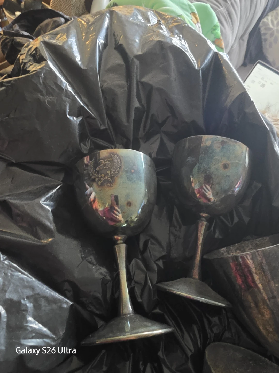Vintage Silver Plated Tea Set and Goblets - photo 4