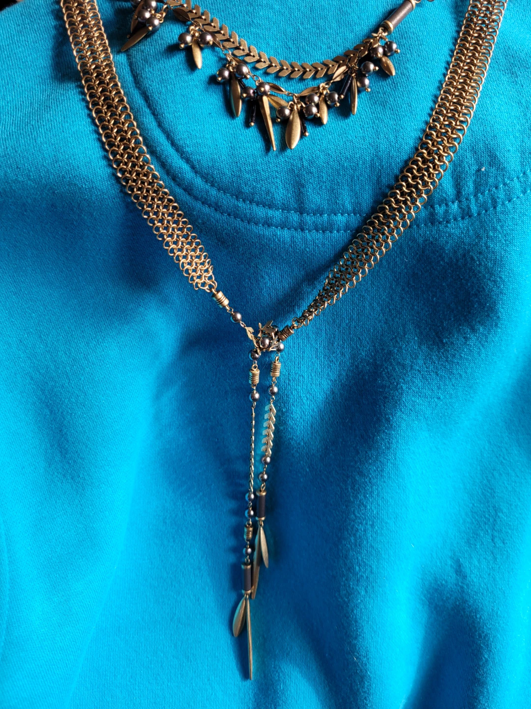 Stella & Dot Gold Tone Lariat Necklace - photo 4