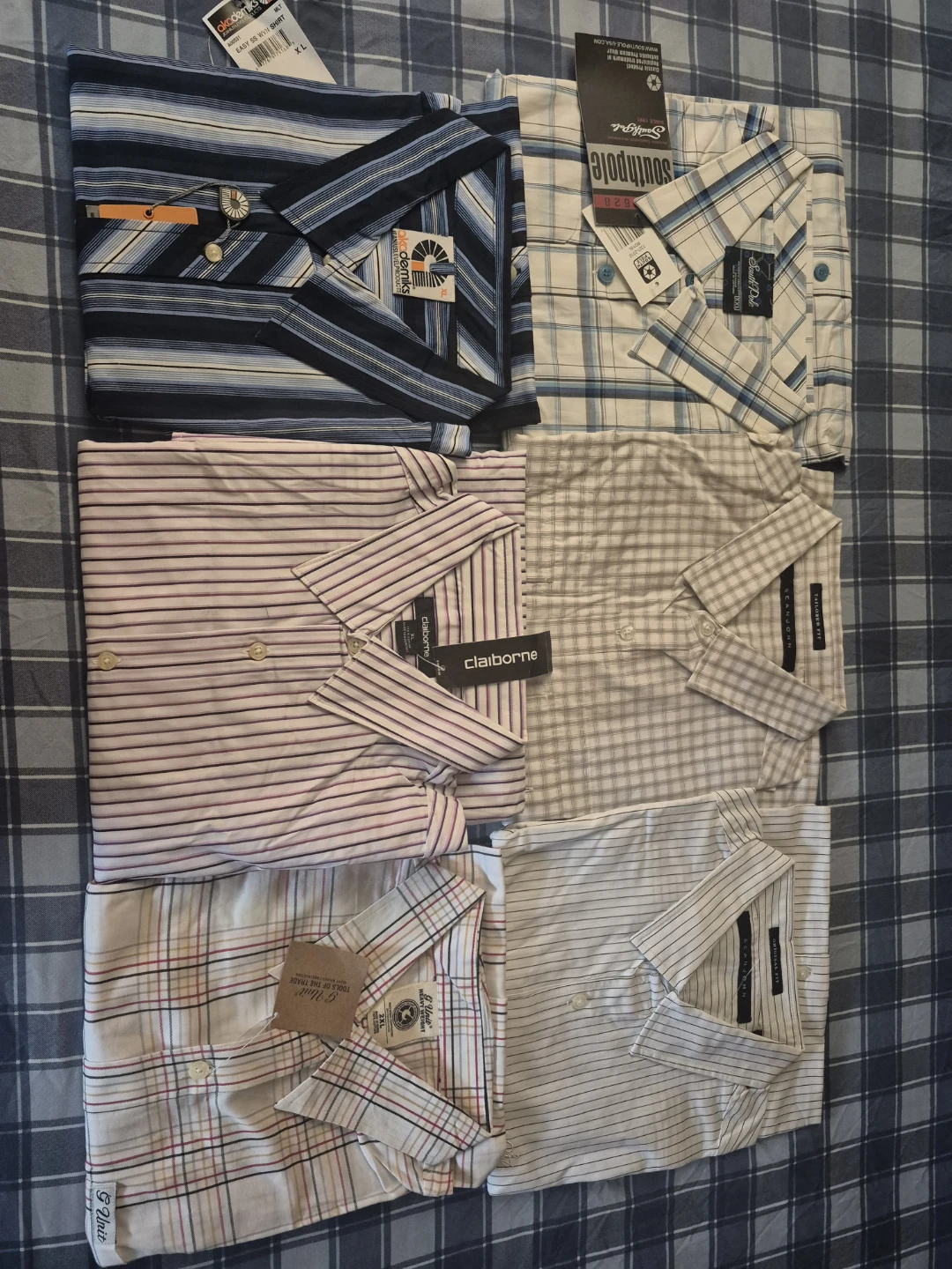 Six Men's Dress Shirts - Claiborne, Southpole, Van Heusen - photo 2
