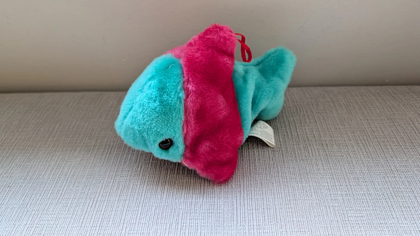 Teal and Pink Plush Fish Toy