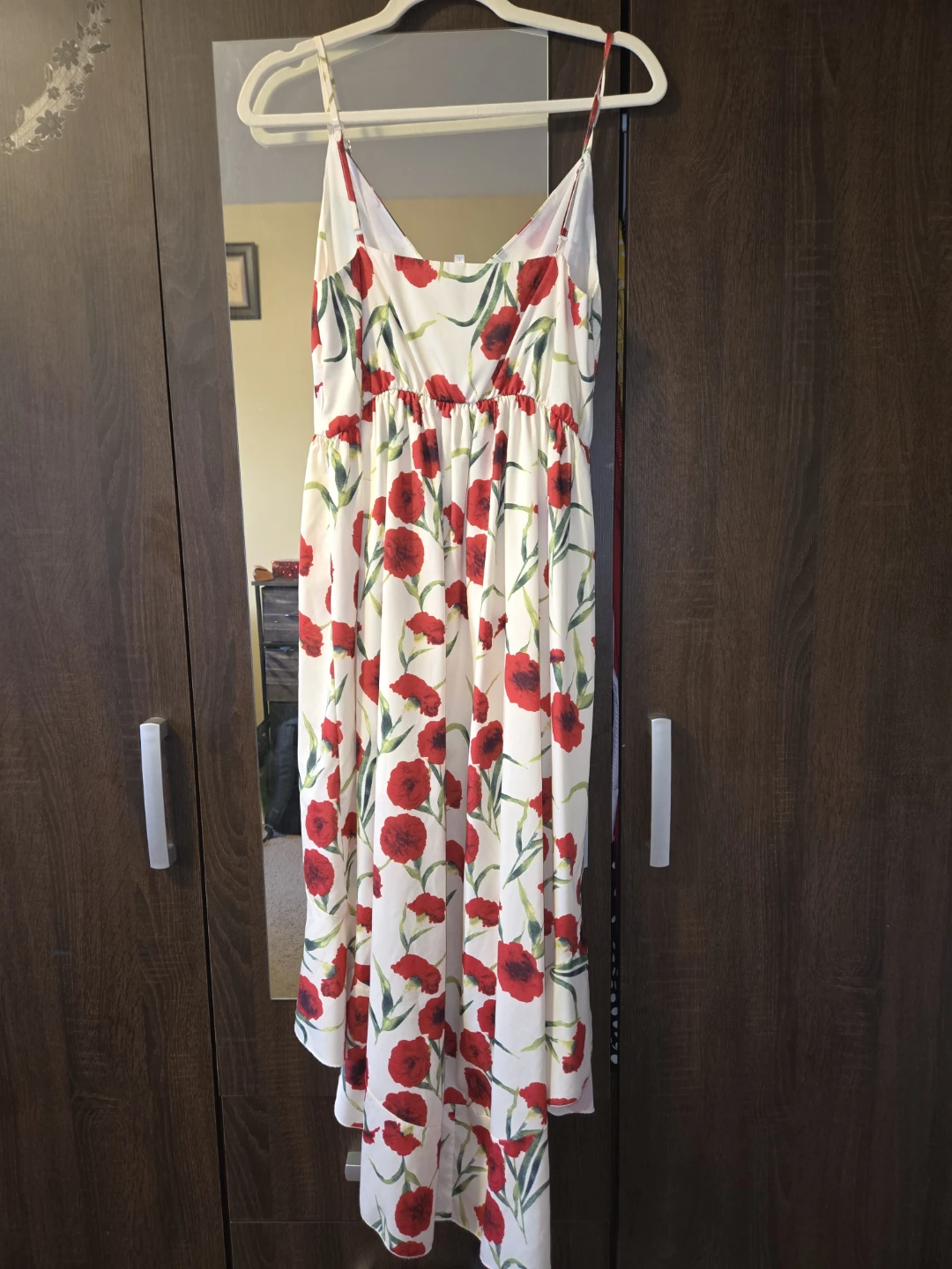Women's Red Poppy Print Dress - photo 3