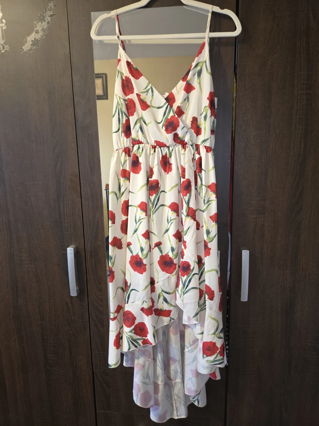 Women's Red Poppy Print Dress - photo 4