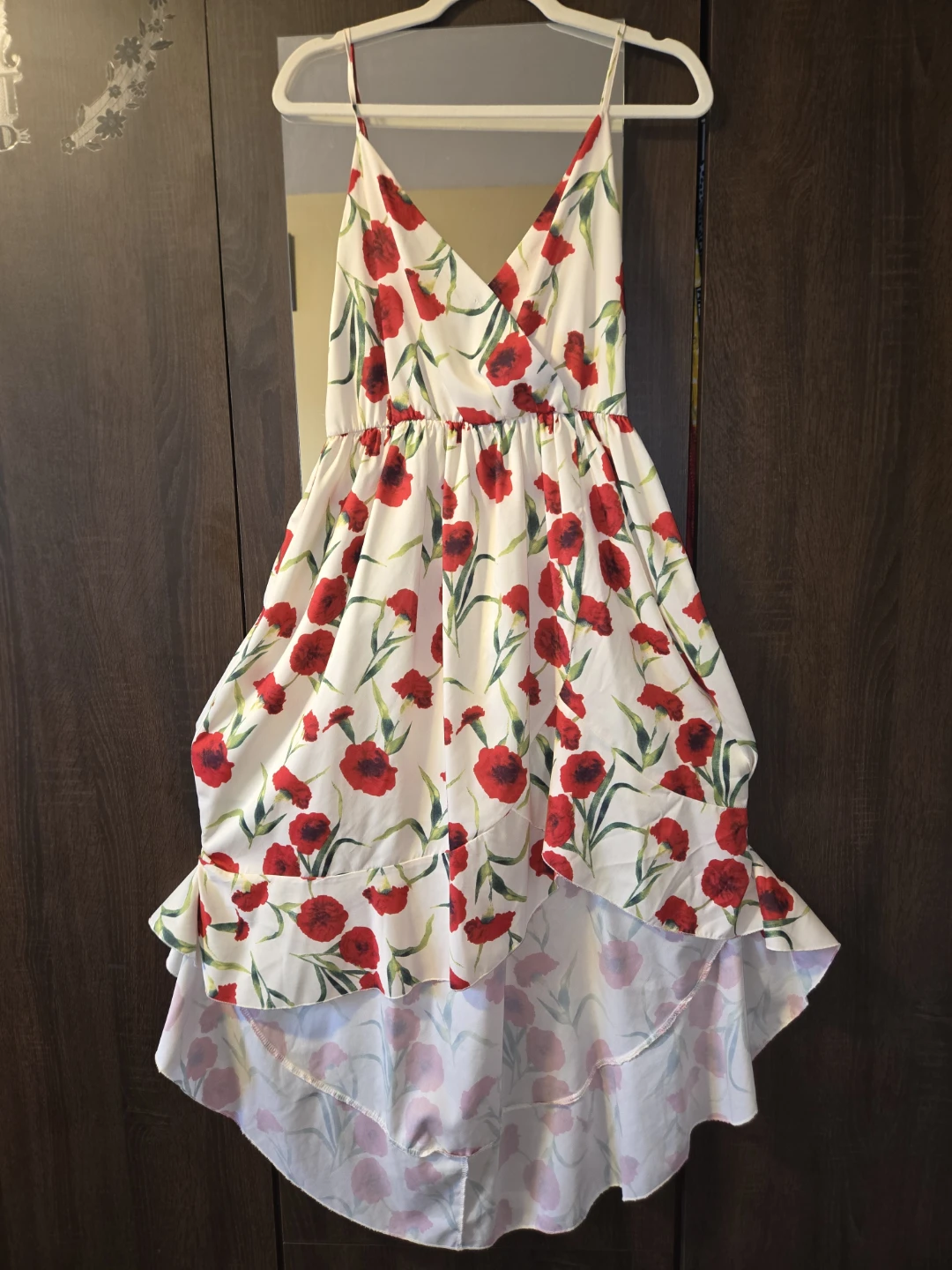 Women's Red Poppy Print Dress - photo 5